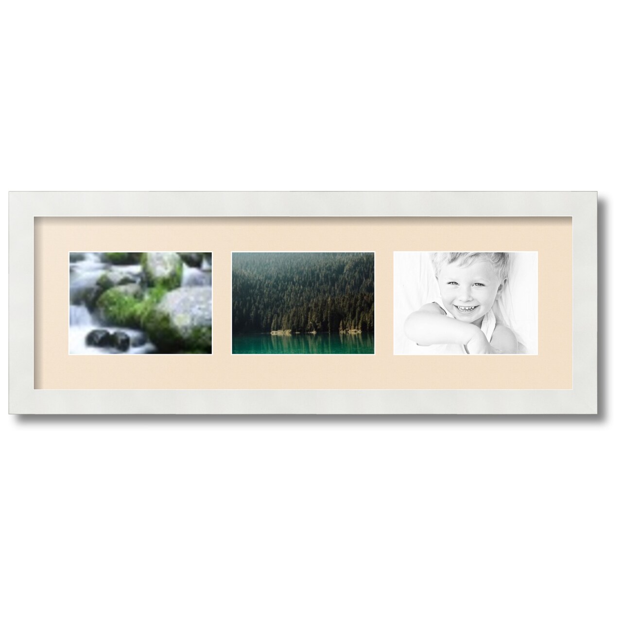 ArtToFrames Collage Photo Picture Frame with 3 - 5x7 inch Openings, Framed in White with Over 62 Mat Color Options and Plexi Glass (CSM-3966-2135)